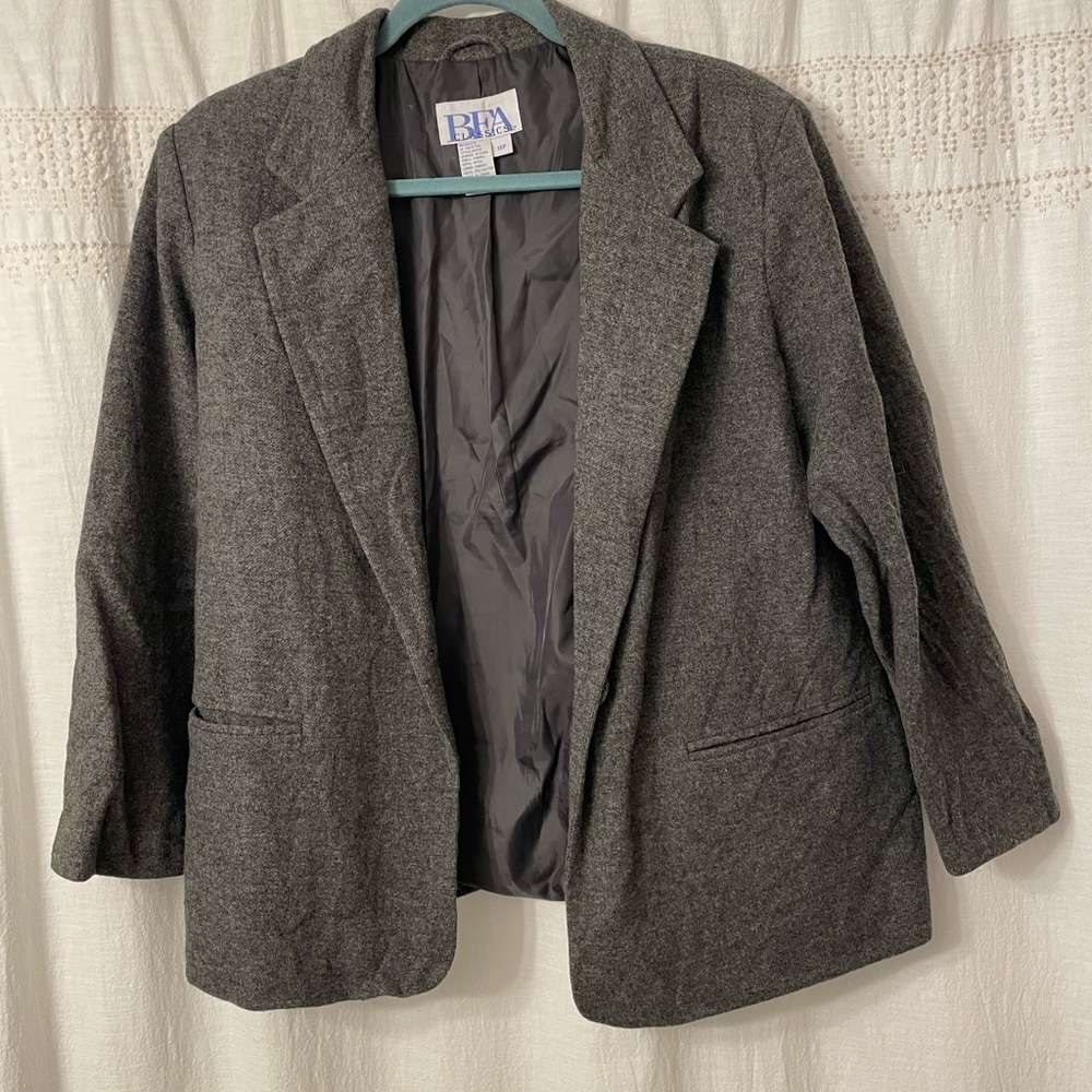 Vintage Gray Wool Blazer